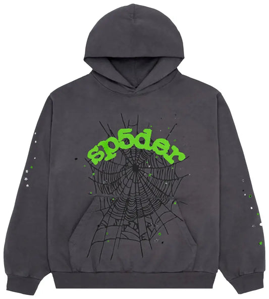 Sp5der Wait Web Hoodie 'Slate Grey'